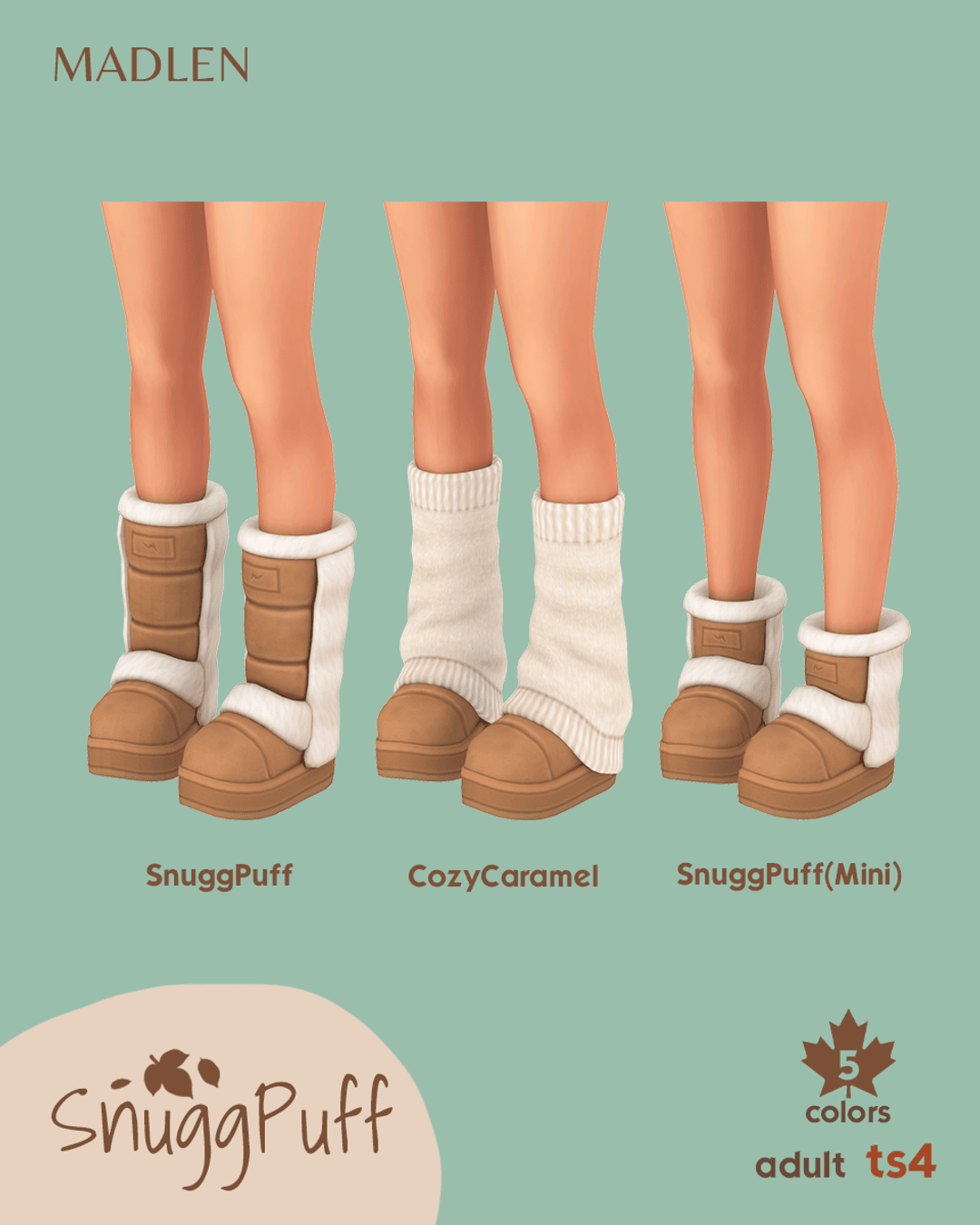 Галерея мода Сет обуви Snugg Puff Set #2
